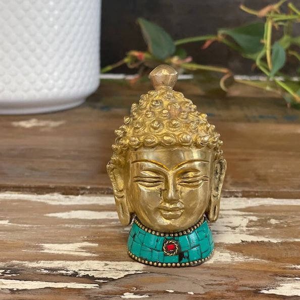 tranquil focus medium brass buddha head Tranquil Focus Medium Brass Buddha Head - Image 8