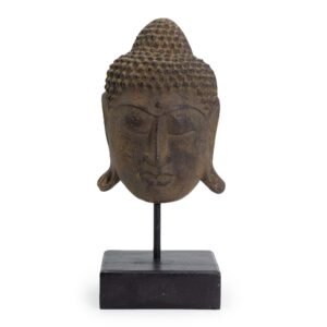 Serenity Large Buddha Head Stand Soft Grey
