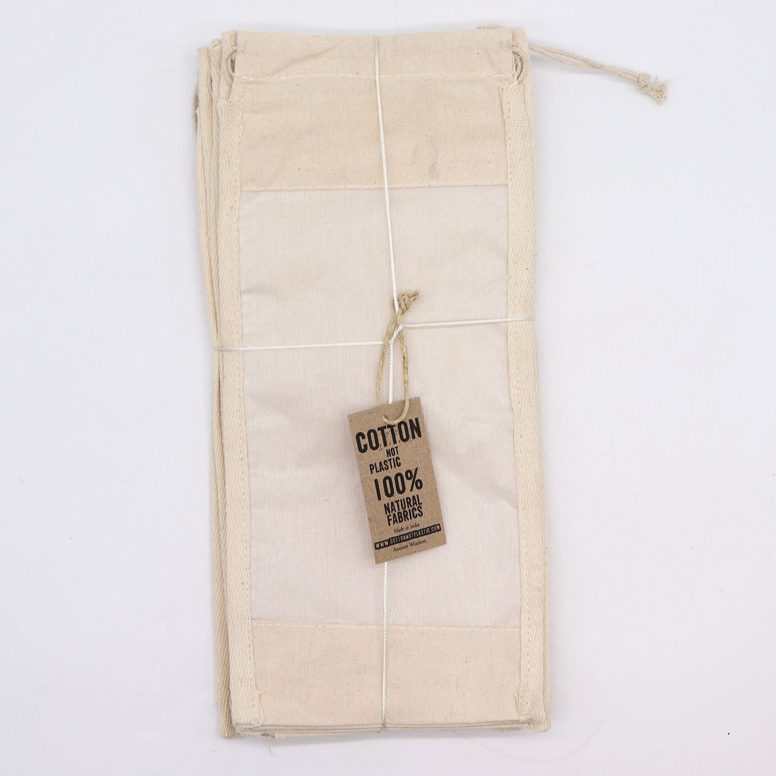 eco long gift pouch with cotton window Eco Long Gift Pouch with Cotton Window - Image 3