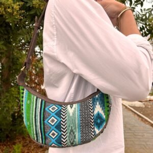 Bohemian Jacquard Hobo Bag Bold Greens