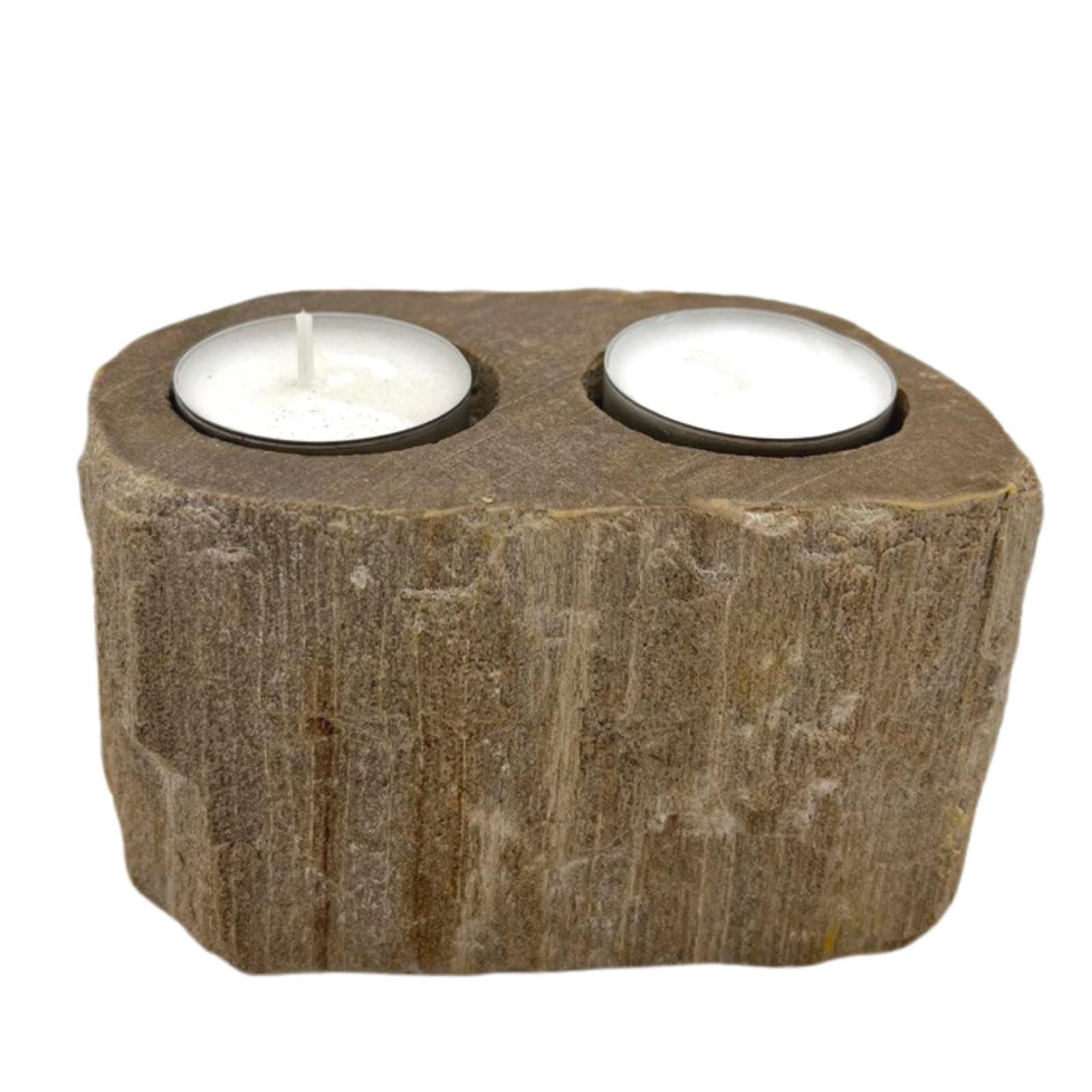 harmonising duo tealight holder petrified wood Harmonising Duo Tealight Holder Petrified Wood - Image 4
