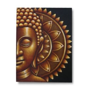 Radiant Gold Half Buddha Mandala Canvas