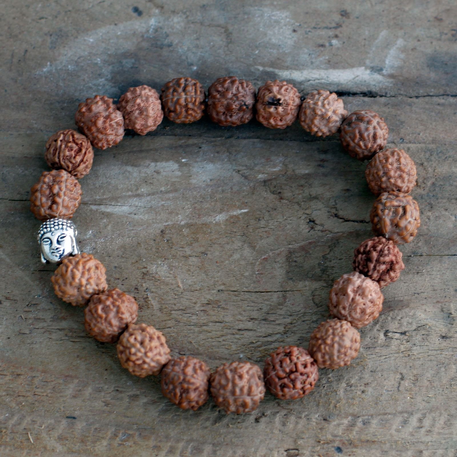 balancing rudraksha buddha bangle mala brown Balancing Rudraksha Buddha Bangle Mala Brown - Image 3