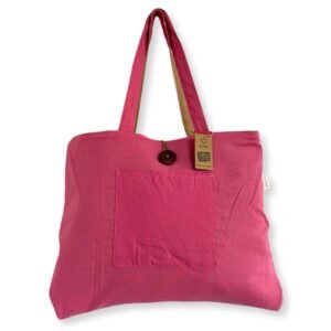 Everyday Carry Reversible Jute Cotton Bag Pink