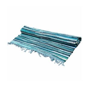 Refreshing Aqua Rag Rug Recycled Cotton Blues
