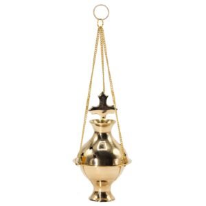 Sacred Hanging Brass Incense Burner Cross