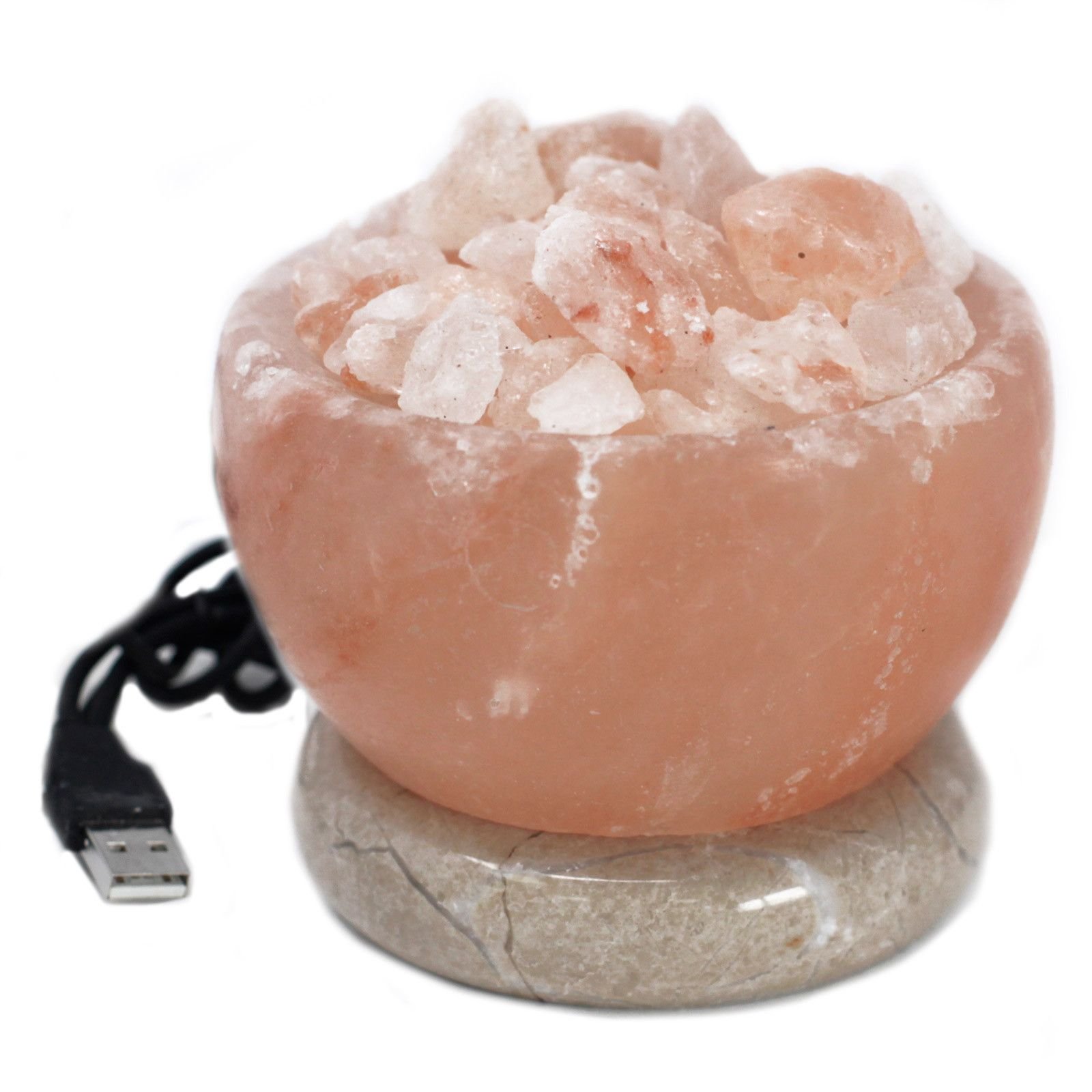 glowing fire bowl usb himalayan salt multicolour Glowing Fire Bowl USB Himalayan Salt Multicolour