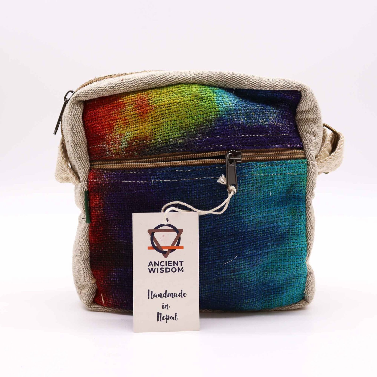 minimalist everyday messenger bag hemp tie-dye Minimalist Everyday Messenger Bag Hemp Tie-Dye - Image 2
