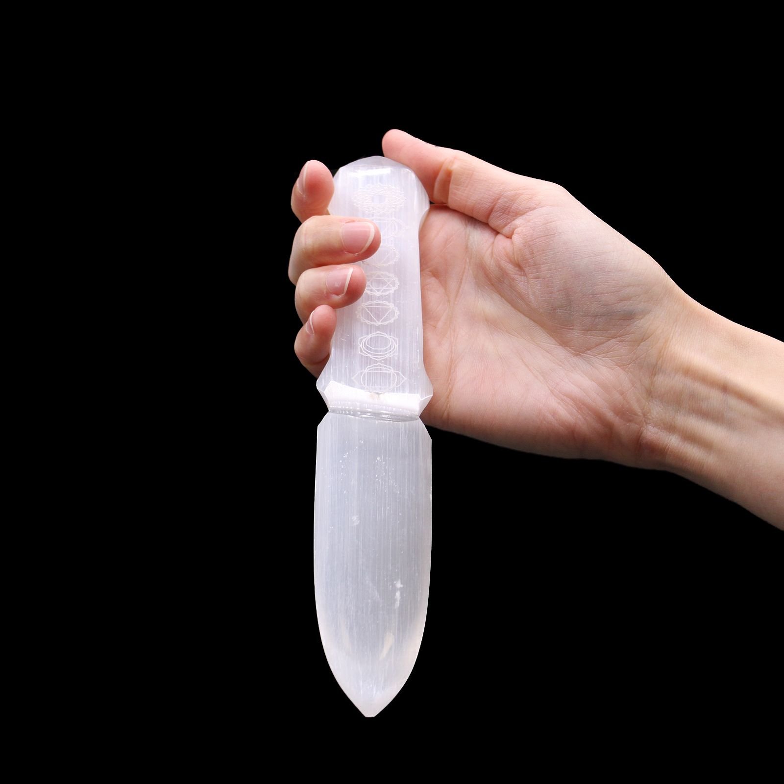 chakra alignment selenite ritual athame knife Chakra Alignment Selenite Ritual Athame Knife - Image 6