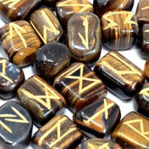 Intuitive Guidance Rune Stone Set Tiger Eye