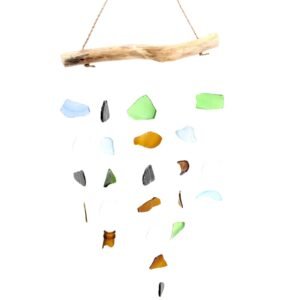 Harmonising Wind Chime Recycled Glass Driftwood
