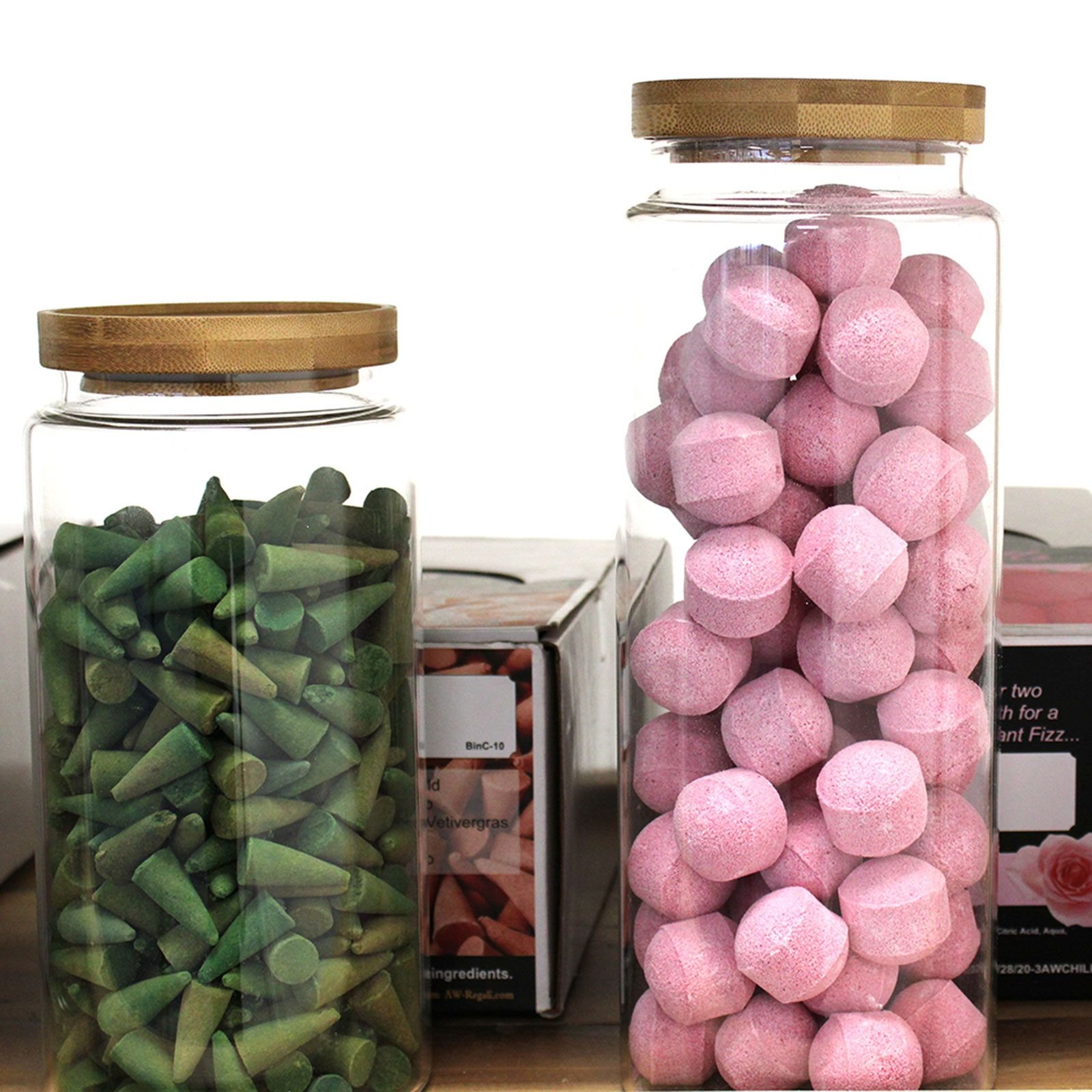 eco kitchen storage jar glass bamboo lid 15cm Eco Kitchen Storage Jar Glass Bamboo Lid 15cm - Image 4