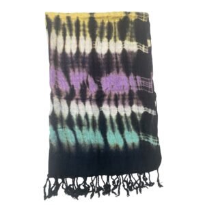 Playful Multi Stripe Linen Rayon Boho Scarf